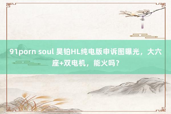 91porn soul 昊铂HL纯电版申诉图曝光，大六座+双电机，能火吗？