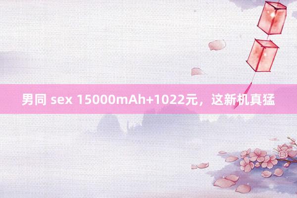男同 sex 15000mAh+1022元，这新机真猛