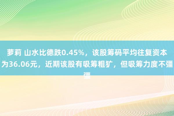 萝莉 山水比德跌0.45%，该股筹码平均往复资本为36.06元，近期该股有吸筹粗犷，但吸筹力度不彊