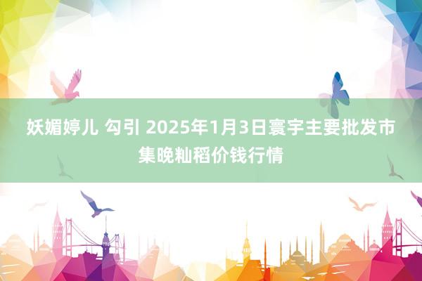 妖媚婷儿 勾引 2025年1月3日寰宇主要批发市集晚籼稻价钱行情