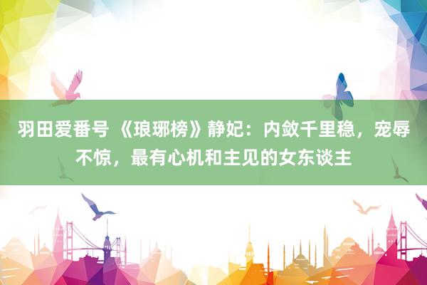 羽田爱番号 《琅琊榜》静妃：内敛千里稳，宠辱不惊，最有心机和主见的女东谈主