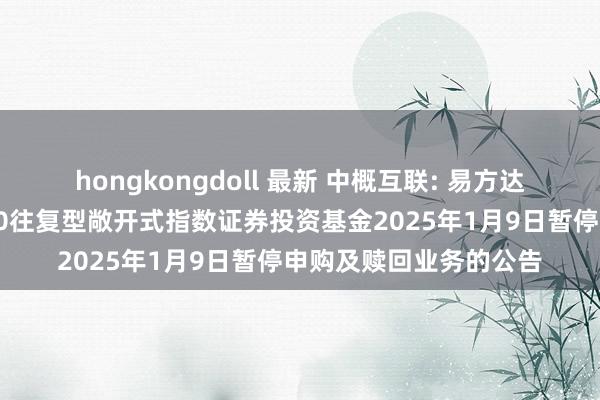hongkongdoll 最新 中概互联: 易方达中证国际中国互联网50往复型敞开式指数证券投资基金2025年1月9日暂停申购及赎回业务的公告