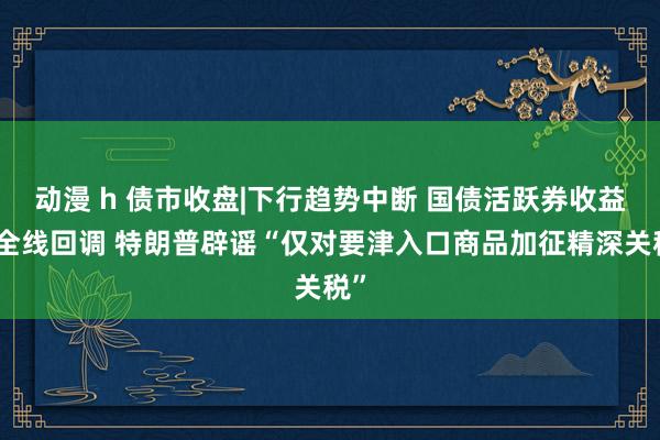 动漫 h 债市收盘|下行趋势中断 国债活跃券收益率全线回调 特朗普辟谣“仅对要津入口商品加征精深关税”