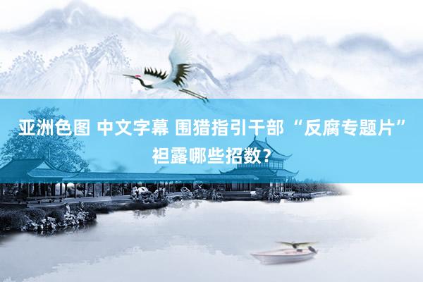 亚洲色图 中文字幕 围猎指引干部 “反腐专题片”袒露哪些招数？