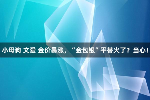 小母狗 文爱 金价暴涨，“金包银”平替火了？当心！