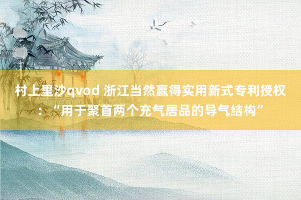 村上里沙qvod 浙江当然赢得实用新式专利授权：“用于聚首两个充气居品的导气结构”
