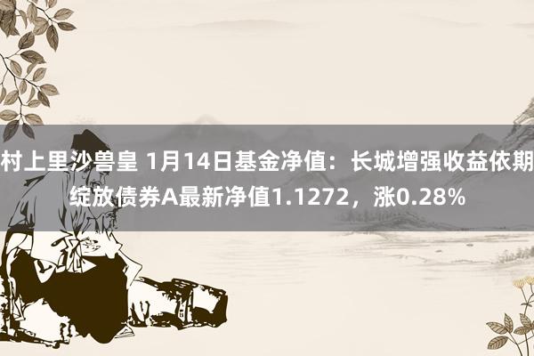 村上里沙兽皇 1月14日基金净值：长城增强收益依期绽放债券A最新净值1.1272，涨0.28%