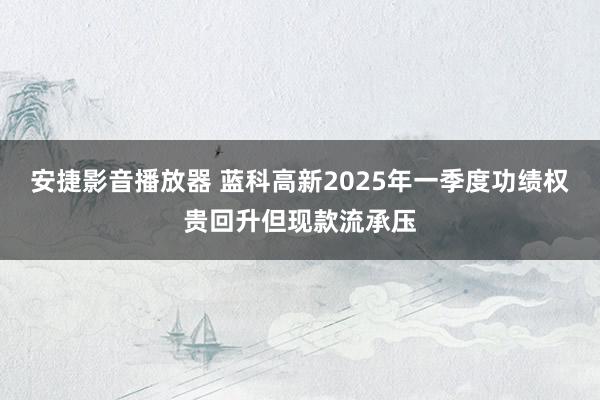 安捷影音播放器 蓝科高新2025年一季度功绩权贵回升但现款流承压