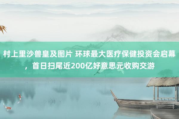 村上里沙兽皇及图片 环球最大医疗保健投资会启幕，首日扫尾近200亿好意思元收购交游