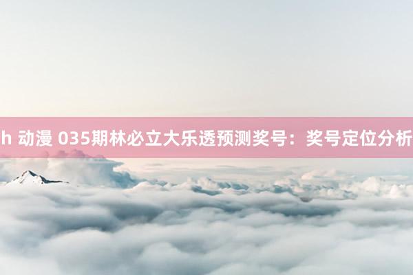 h 动漫 035期林必立大乐透预测奖号：奖号定位分析