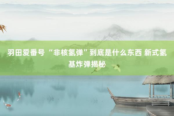 羽田爱番号 “非核氢弹”到底是什么东西 新式氢基炸弹揭秘