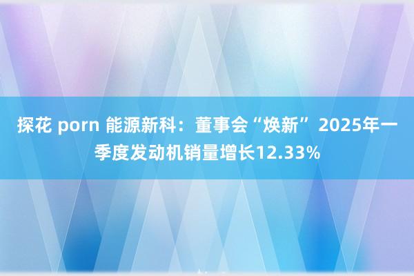 探花 porn 能源新科：董事会“焕新” 2025年一季度发动机销量增长12.33%