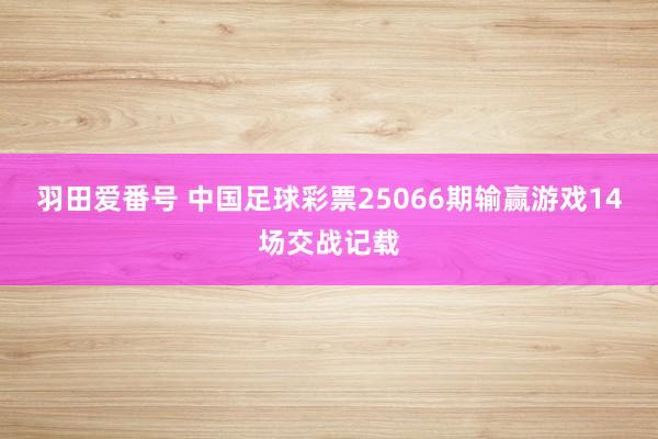 羽田爱番号 中国足球彩票25066期输赢游戏14场交战记载